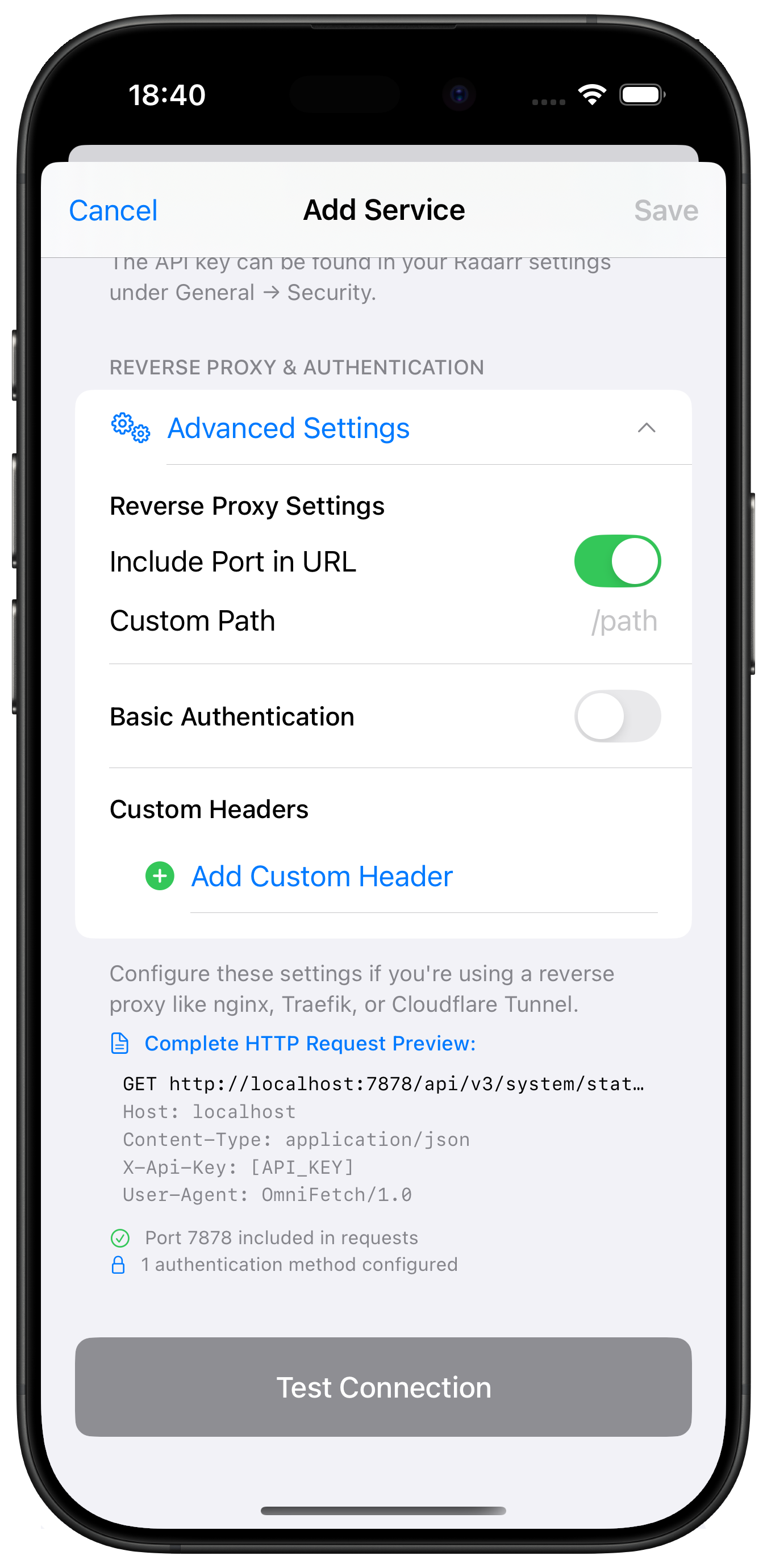 Advanced Settings Radarr
